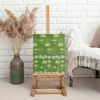 Olive Green Hawaii Palm Tree Hibiscus Canvas Wall Art Fantasy Summer Vibe