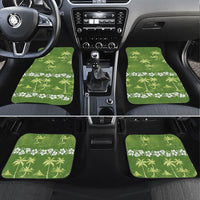 Olive Green Hawaii Palm Tree Hibiscus Car Mats Fantasy Summer Vibe