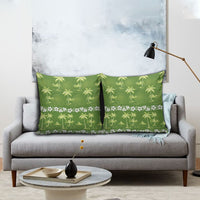Olive Green Hawaii Palm Tree Hibiscus Pillow Cover Fantasy Summer Vibe