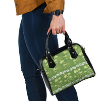 Olive Green Hawaii Palm Tree Hibiscus Shoulder Handbag Fantasy Summer Vibe
