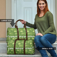 Olive Green Hawaii Palm Tree Hibiscus Travel Bag Fantasy Summer Vibe