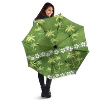 Olive Green Hawaii Palm Tree Hibiscus Umbrella Fantasy Summer Vibe
