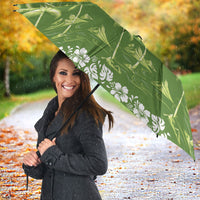 Olive Green Hawaii Palm Tree Hibiscus Umbrella Fantasy Summer Vibe