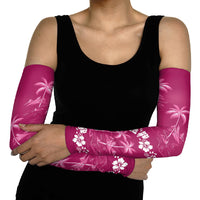 Pink Hawaii Palm Tree Hibiscus Arm Sleeves Fantasy Summer Vibe