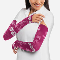 Pink Hawaii Palm Tree Hibiscus Arm Sleeves Fantasy Summer Vibe
