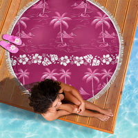 Pink Hawaii Palm Tree Hibiscus Beach Blanket Fantasy Summer Vibe