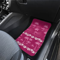 Pink Hawaii Palm Tree Hibiscus Car Mats Fantasy Summer Vibe
