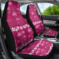 Pink Hawaii Palm Tree Hibiscus Car Seat Cover Fantasy Summer Vibe