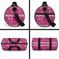 Pink Hawaii Palm Tree Hibiscus Duffle Bag Fantasy Summer Vibe