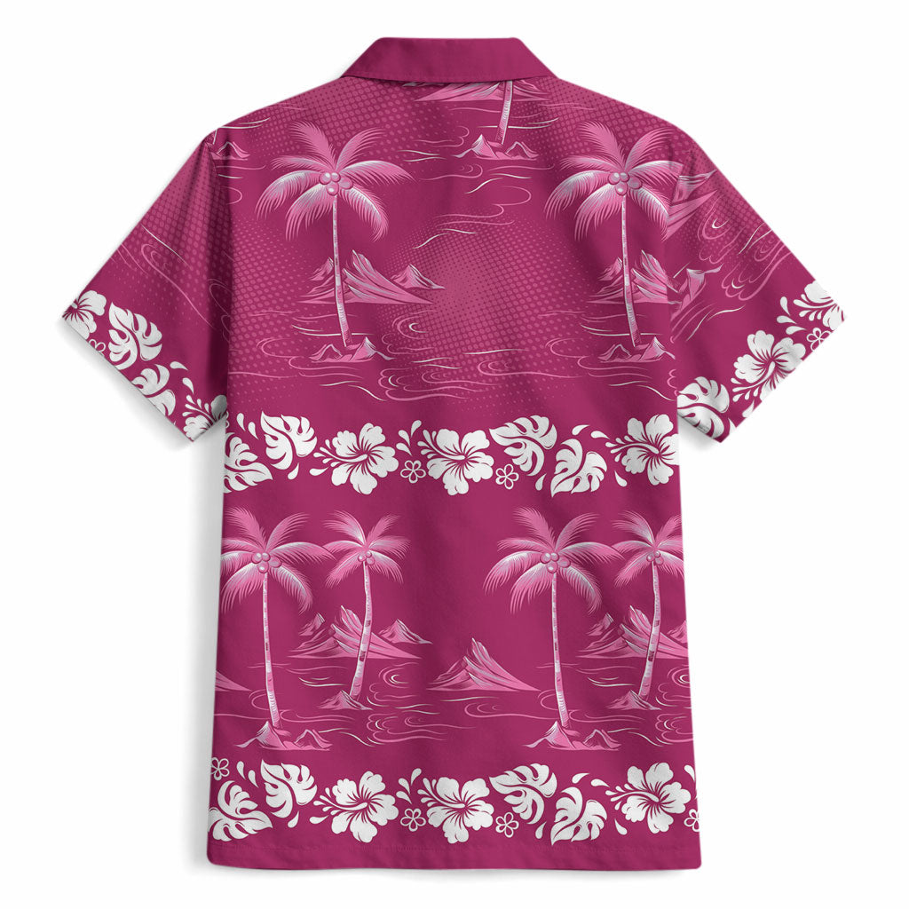 Pink Hawaii Palm Tree Hibiscus Hawaiian Shirt Fantasy Summer Vibe