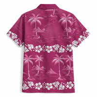 Pink Hawaii Palm Tree Hibiscus Hawaiian Shirt Fantasy Summer Vibe