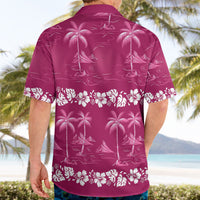 Pink Hawaii Palm Tree Hibiscus Hawaiian Shirt Fantasy Summer Vibe