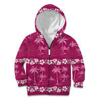 Pink Hawaii Palm Tree Hibiscus Kid Hoodie Fantasy Summer Vibe