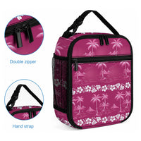 Pink Hawaii Palm Tree Hibiscus Lunch Bag Fantasy Summer Vibe