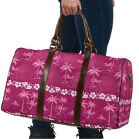 Pink Hawaii Palm Tree Hibiscus Travel Bag Fantasy Summer Vibe
