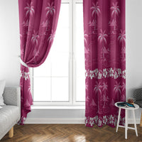 Pink Hawaii Palm Tree Hibiscus Window Curtain Fantasy Summer Vibe
