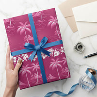 Pink Hawaii Palm Tree Hibiscus Wrapping Paper Fantasy Summer Vibe