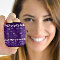 Purple Hawaii Palm Tree Hibiscus AirPods Case Fantasy Summer Vibe