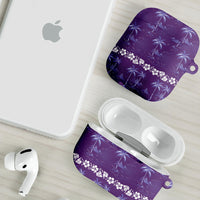 Purple Hawaii Palm Tree Hibiscus AirPods Case Fantasy Summer Vibe