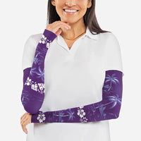 Purple Hawaii Palm Tree Hibiscus Arm Sleeves Fantasy Summer Vibe