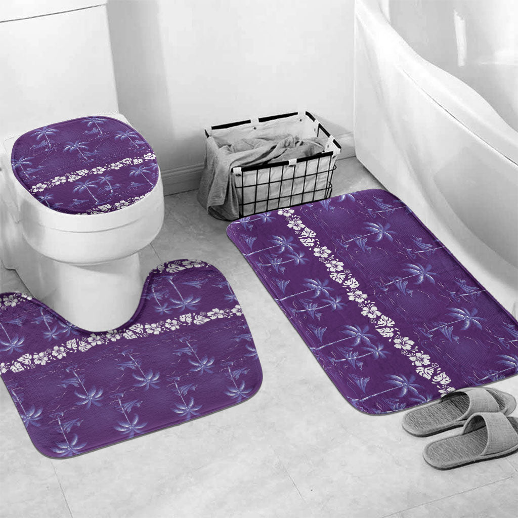 Purple Hawaii Palm Tree Hibiscus Bathroom Set Fantasy Summer Vibe