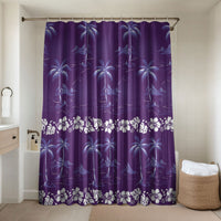 Purple Hawaii Palm Tree Hibiscus Bathroom Set Fantasy Summer Vibe