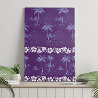 Purple Hawaii Palm Tree Hibiscus Canvas Wall Art Fantasy Summer Vibe