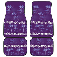 Purple Hawaii Palm Tree Hibiscus Car Mats Fantasy Summer Vibe