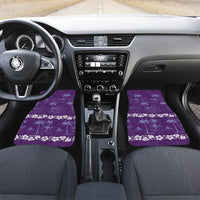 Purple Hawaii Palm Tree Hibiscus Car Mats Fantasy Summer Vibe