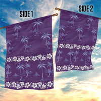 Purple Hawaii Palm Tree Hibiscus Garden Flag Fantasy Summer Vibe