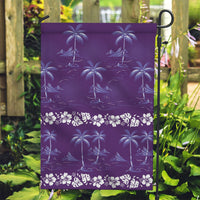 Purple Hawaii Palm Tree Hibiscus Garden Flag Fantasy Summer Vibe