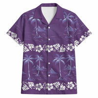 Purple Hawaii Palm Tree Hibiscus Hawaiian Shirt Fantasy Summer Vibe