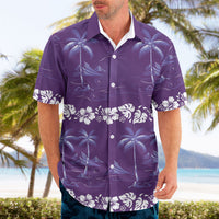 Purple Hawaii Palm Tree Hibiscus Hawaiian Shirt Fantasy Summer Vibe