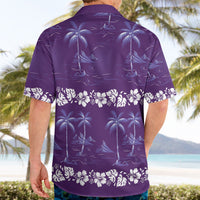 Purple Hawaii Palm Tree Hibiscus Hawaiian Shirt Fantasy Summer Vibe