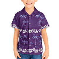 Purple Hawaii Palm Tree Hibiscus Hawaiian Shirt Fantasy Summer Vibe