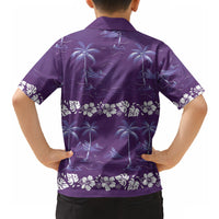 Purple Hawaii Palm Tree Hibiscus Hawaiian Shirt Fantasy Summer Vibe