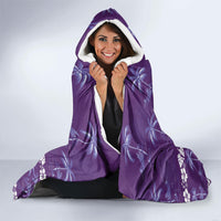 Purple Hawaii Palm Tree Hibiscus Hooded Blanket Fantasy Summer Vibe
