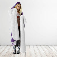 Purple Hawaii Palm Tree Hibiscus Hooded Blanket Fantasy Summer Vibe