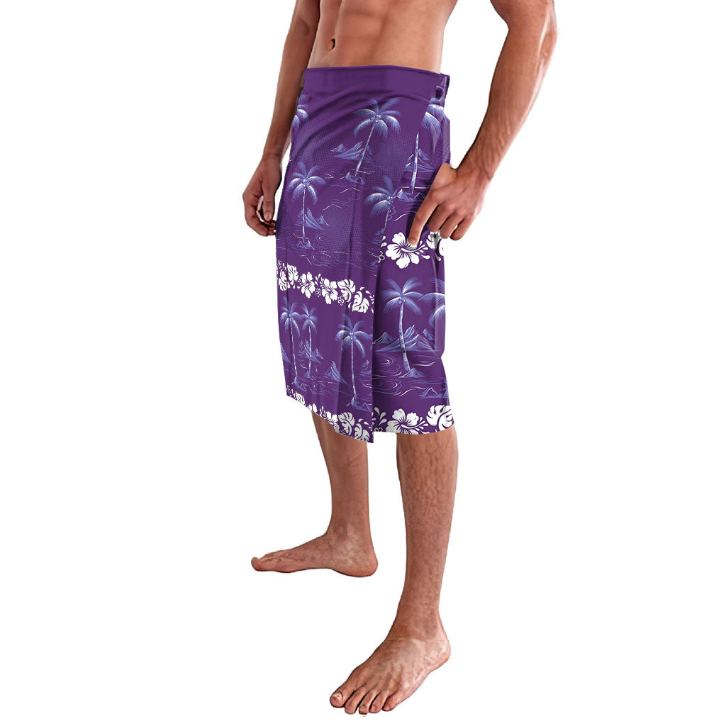 Purple Hawaii Palm Tree Hibiscus Lavalava Fantasy Summer Vibe