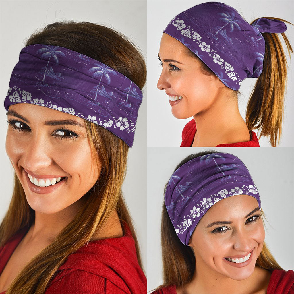 Purple Hawaii Palm Tree Hibiscus Neck Gaiter Fantasy Summer Vibe