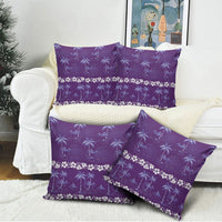Purple Hawaii Palm Tree Hibiscus Pillow Cover Fantasy Summer Vibe