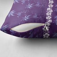 Purple Hawaii Palm Tree Hibiscus Pillow Cover Fantasy Summer Vibe