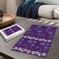 Purple Hawaii Palm Tree Hibiscus Puzzle Fantasy Summer Vibe
