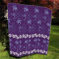 Purple Hawaii Palm Tree Hibiscus Quilt Fantasy Summer Vibe