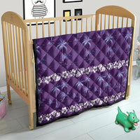 Purple Hawaii Palm Tree Hibiscus Quilt Fantasy Summer Vibe