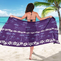 Purple Hawaii Palm Tree Hibiscus Sarong Fantasy Summer Vibe