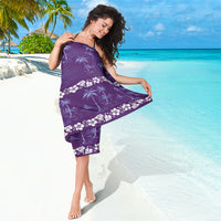 Purple Hawaii Palm Tree Hibiscus Sarong Fantasy Summer Vibe