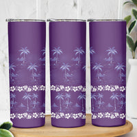 Purple Hawaii Palm Tree Hibiscus Skinny Tumbler Fantasy Summer Vibe