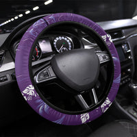 Purple Hawaii Palm Tree Hibiscus Steering Wheel Cover Fantasy Summer Vibe