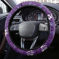 Purple Hawaii Palm Tree Hibiscus Steering Wheel Cover Fantasy Summer Vibe